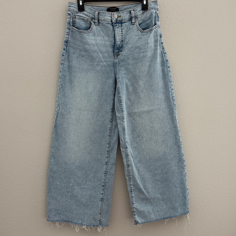 Wide-Leg Light Blue Denim Jeans